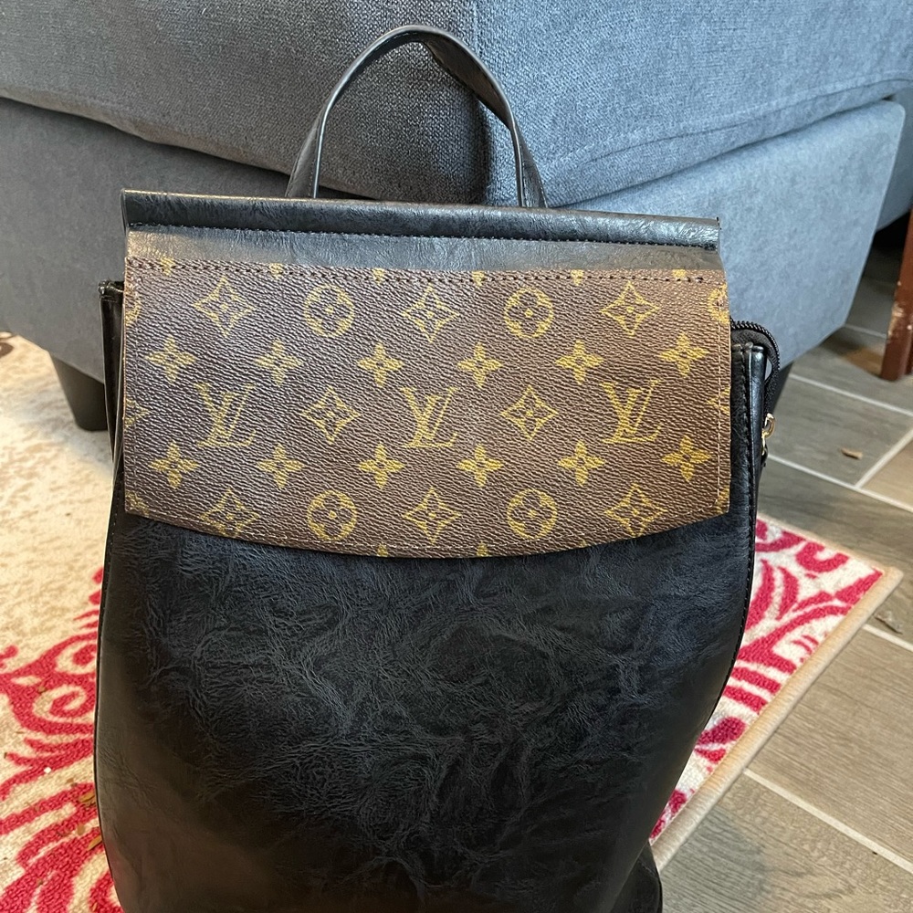 Upcycled Louis Vuitton backpack/crossbody purse.